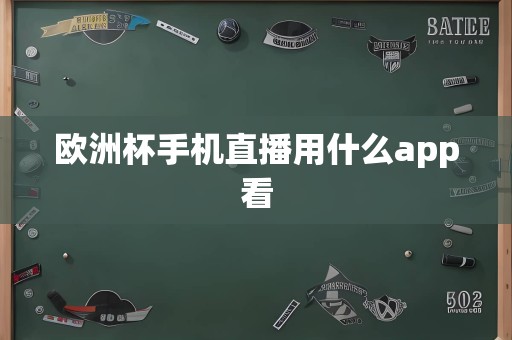 欧洲杯手机直播用什么app看