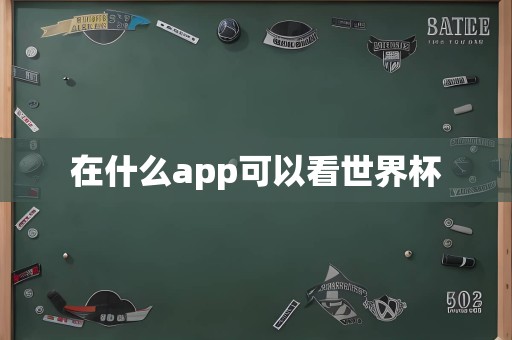 在什么app可以看世界杯