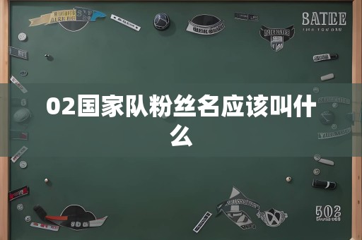 02国家队粉丝名应该叫什么