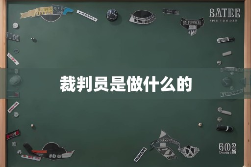 裁判员是做什么的