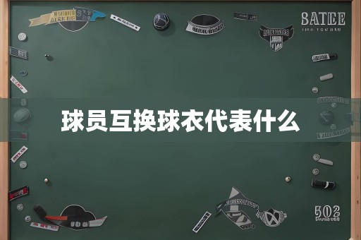 球员互换球衣代表什么