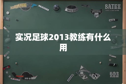 实况足球2013教练有什么用