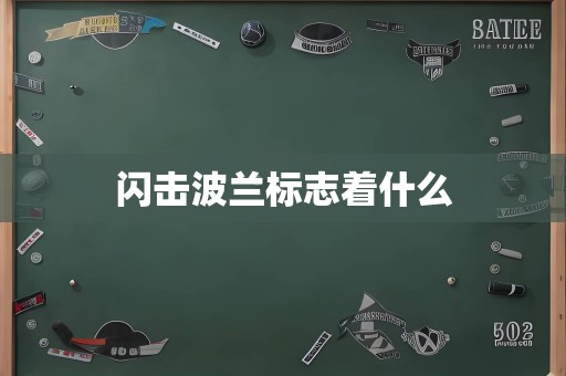闪击波兰标志着什么