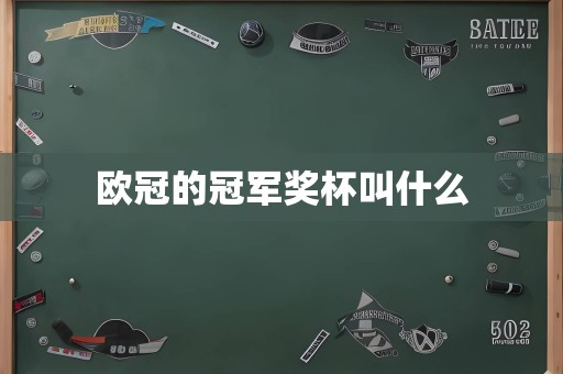 欧冠的冠军奖杯叫什么