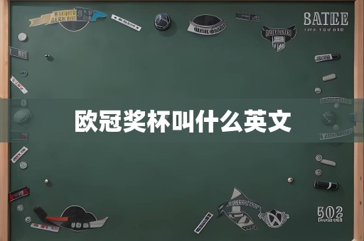 欧冠奖杯叫什么英文