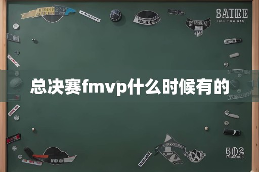 总决赛fmvp什么时候有的