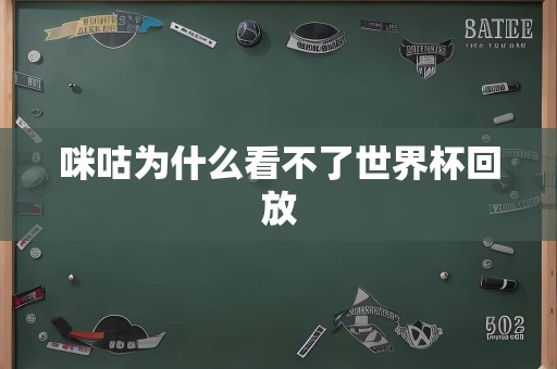 咪咕为什么看不了世界杯回放