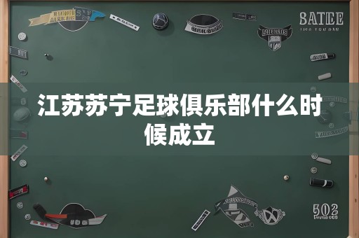 江苏苏宁足球俱乐部什么时候成立