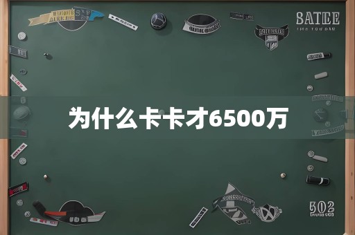 为什么卡卡才6500万