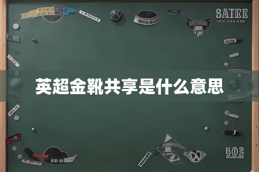 英超金靴共享是什么意思