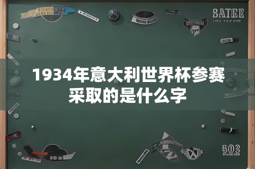 1934年意大利世界杯参赛采取的是什么字