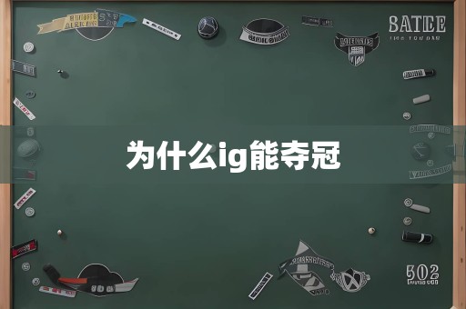 为什么ig能夺冠