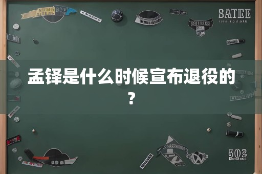 孟铎是什么时候宣布退役的?