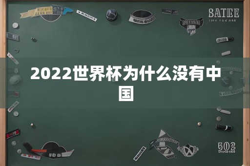 2022世界杯为什么没有中国