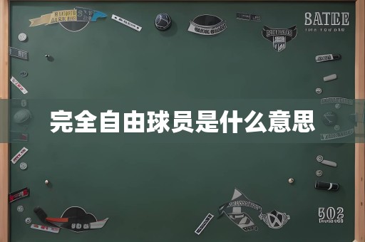 完全自由球员是什么意思