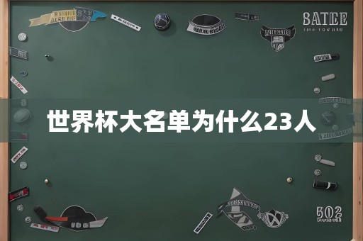 世界杯大名单为什么23人