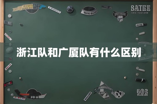 浙江队和广厦队有什么区别