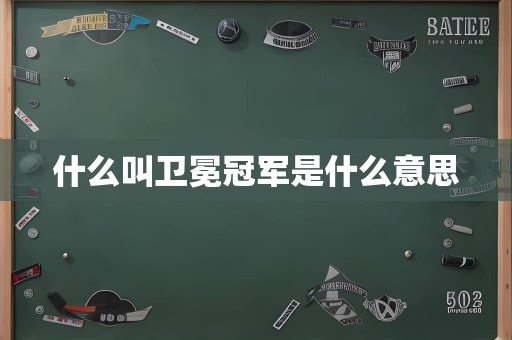 什么叫卫冕冠军是什么意思