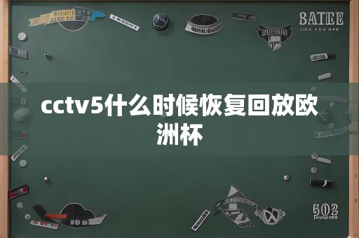 cctv5什么时候恢复回放欧洲杯