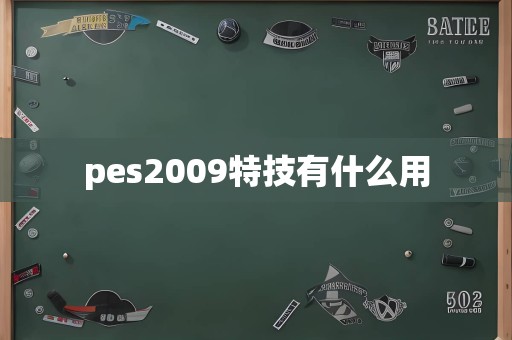 pes2009特技有什么用