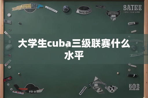 大学生cuba三级联赛什么水平