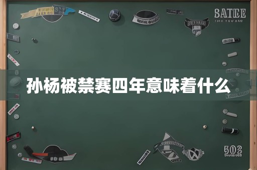 孙杨被禁赛四年意味着什么