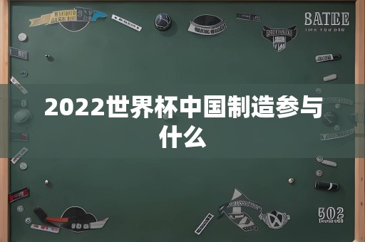 2022世界杯中国制造参与什么