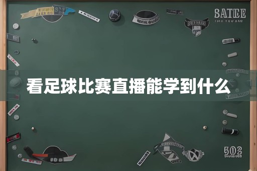 看足球比赛直播能学到什么