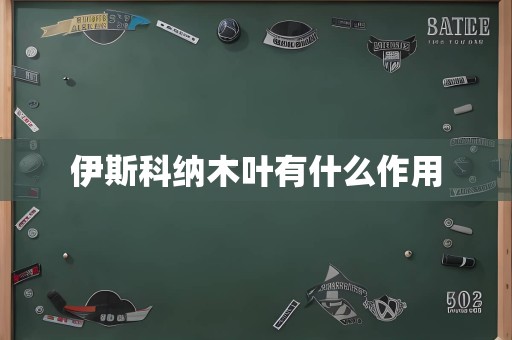 伊斯科纳木叶有什么作用