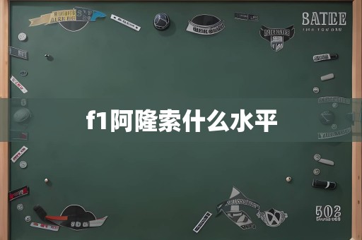 f1阿隆索什么水平