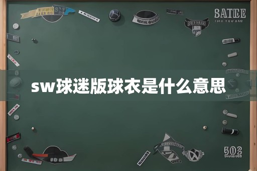 sw球迷版球衣是什么意思