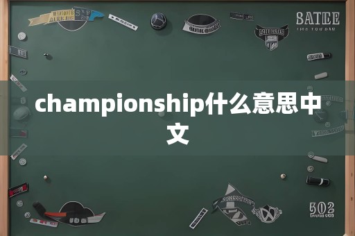 championship什么意思中文