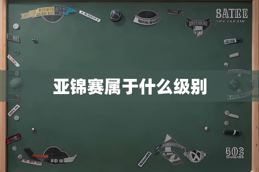 亚锦赛属于什么级别