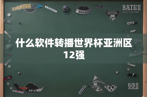 什么软件转播世界杯亚洲区12强