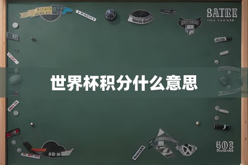 世界杯积分什么意思
