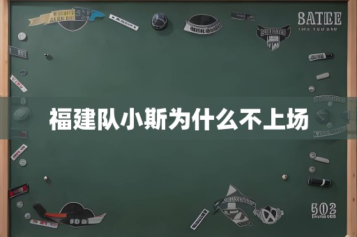 福建队小斯为什么不上场
