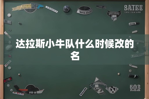 达拉斯小牛队什么时候改的名