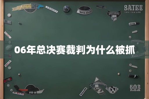 06年总决赛裁判为什么被抓