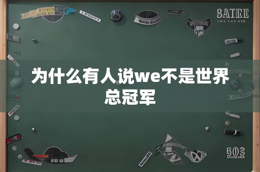 为什么有人说we不是世界总冠军