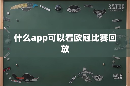 什么app可以看欧冠比赛回放