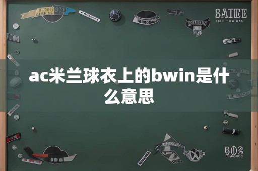 ac米兰球衣上的bwin是什么意思