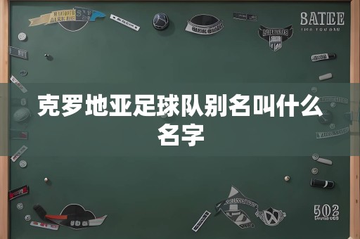 克罗地亚足球队别名叫什么名字