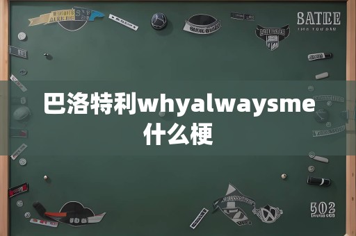 巴洛特利whyalwaysme什么梗