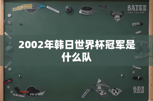 2002年韩日世界杯冠军是什么队