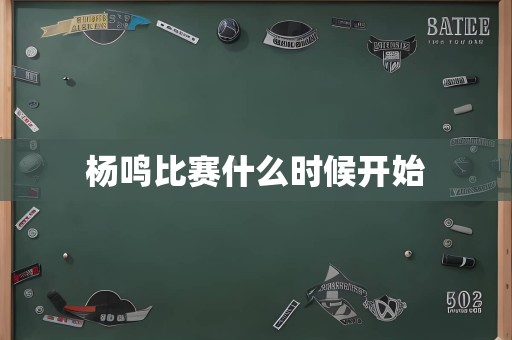 杨鸣比赛什么时候开始