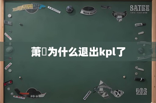 萧玦为什么退出kpl了