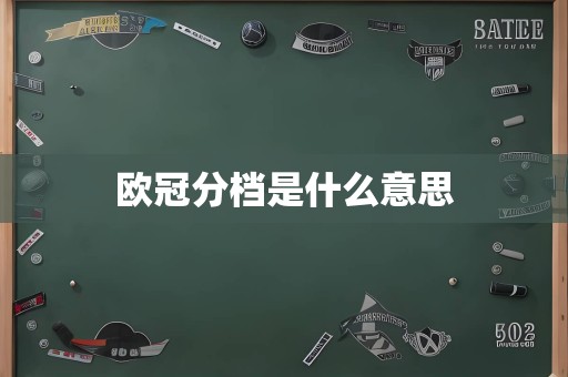 欧冠分档是什么意思