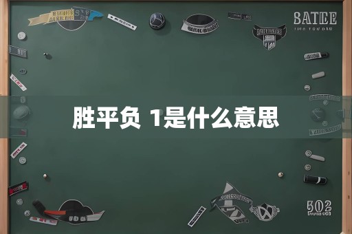 胜平负 1是什么意思