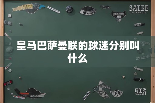 皇马巴萨曼联的球迷分别叫什么