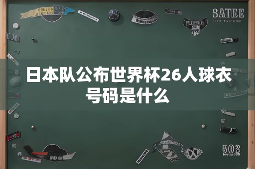 日本队公布世界杯26人球衣号码是什么